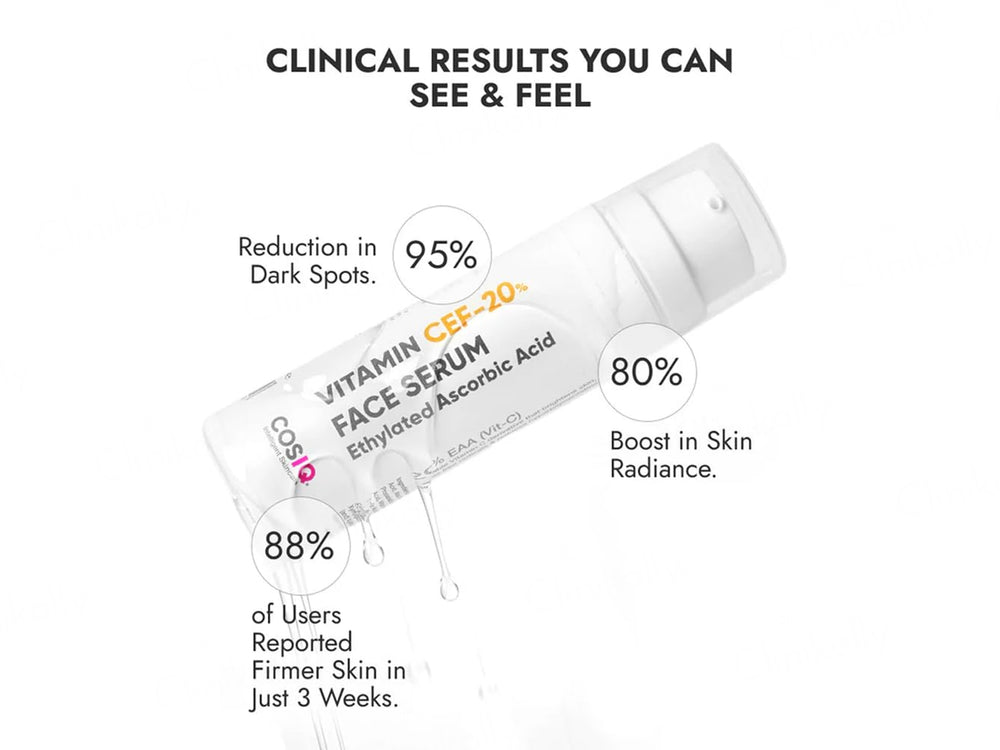 CosIQ Vitamin CEF-20% Ethylated Ascorbic Acid Glow Face Serum