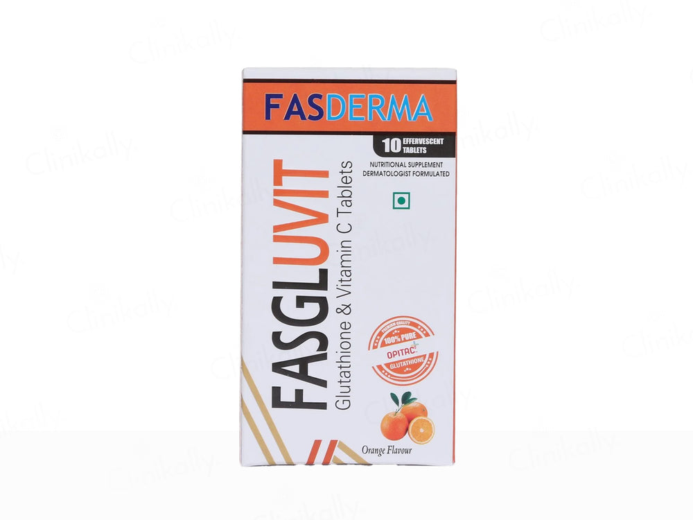 Fasderma Fasgluvit Glutathione & Vitamin C Effervescent Tablet - Orange Flavour