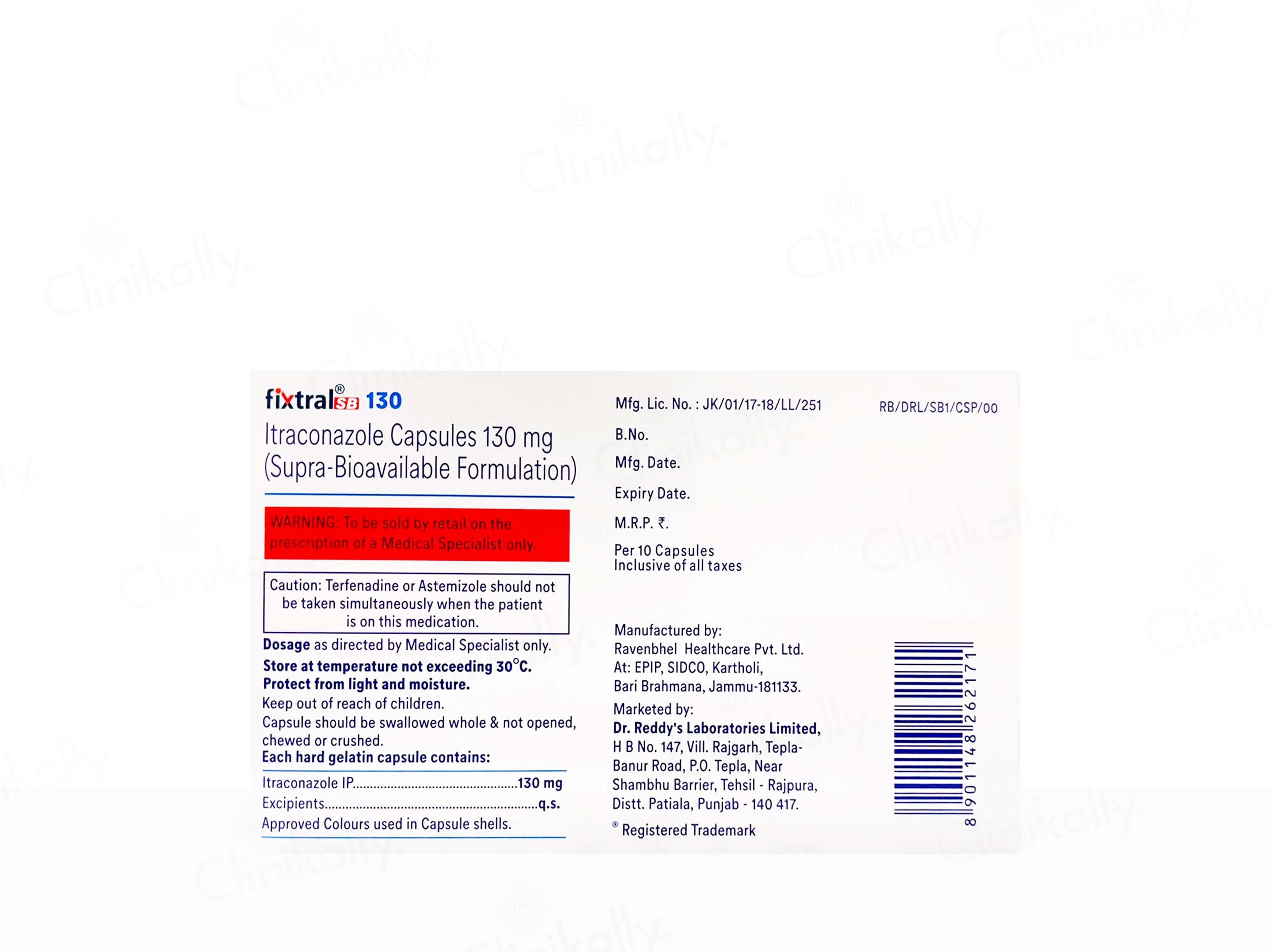 Fixtral SB 130mg Capsule