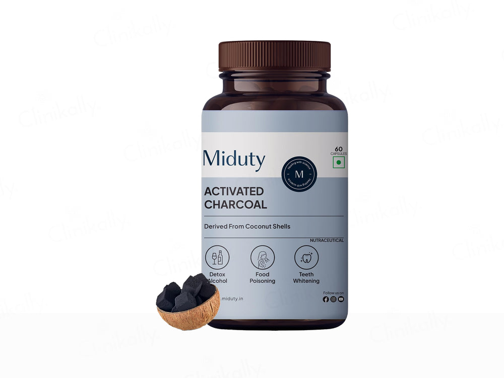 Miduty Activated Charcoal Nutraceutical Veg Capsule