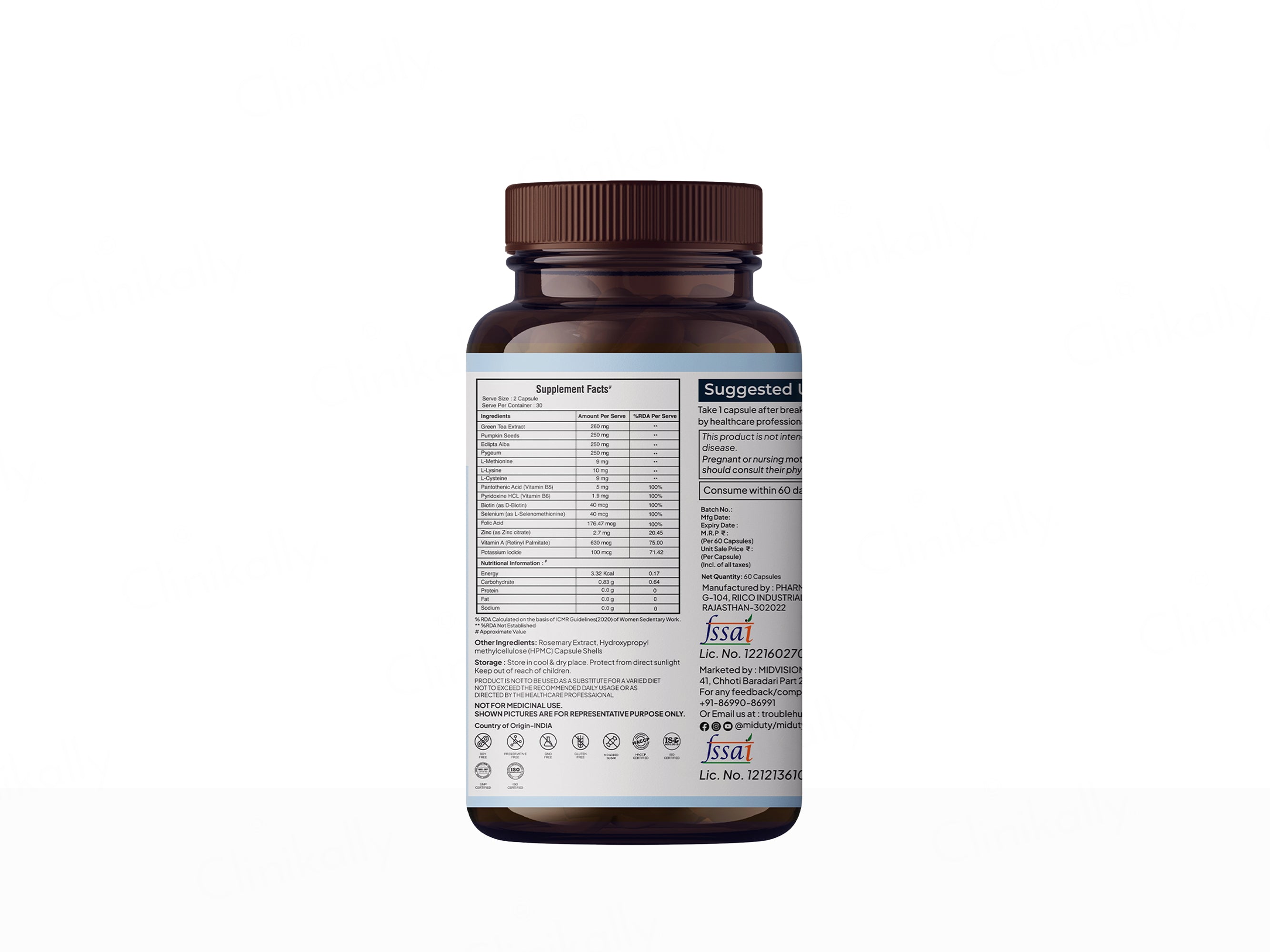 Miduty Thick & Grow With DHT Blockers & Vitamins Capsule