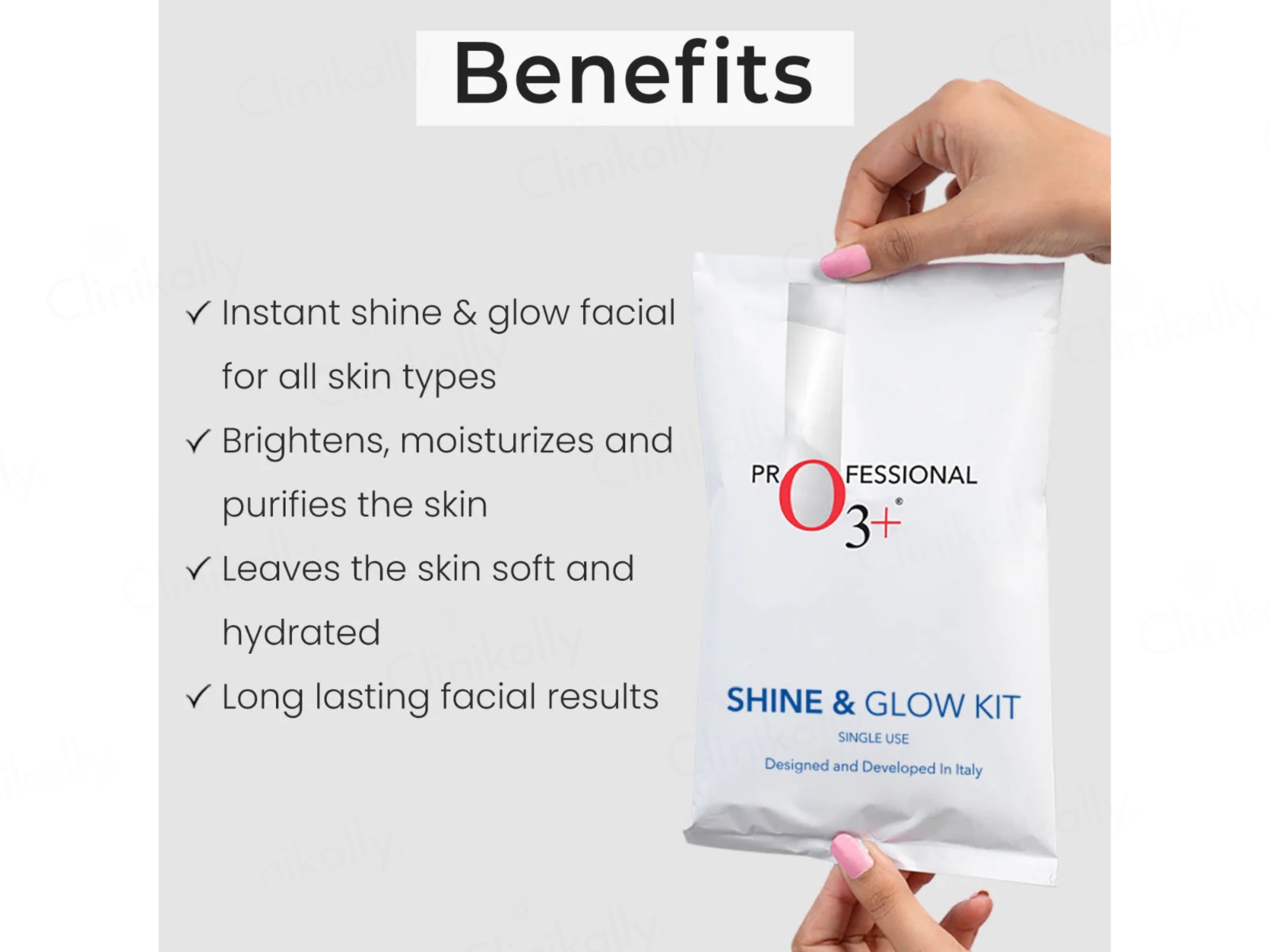 O3+ Shine & Glow Single Use Facial Kit