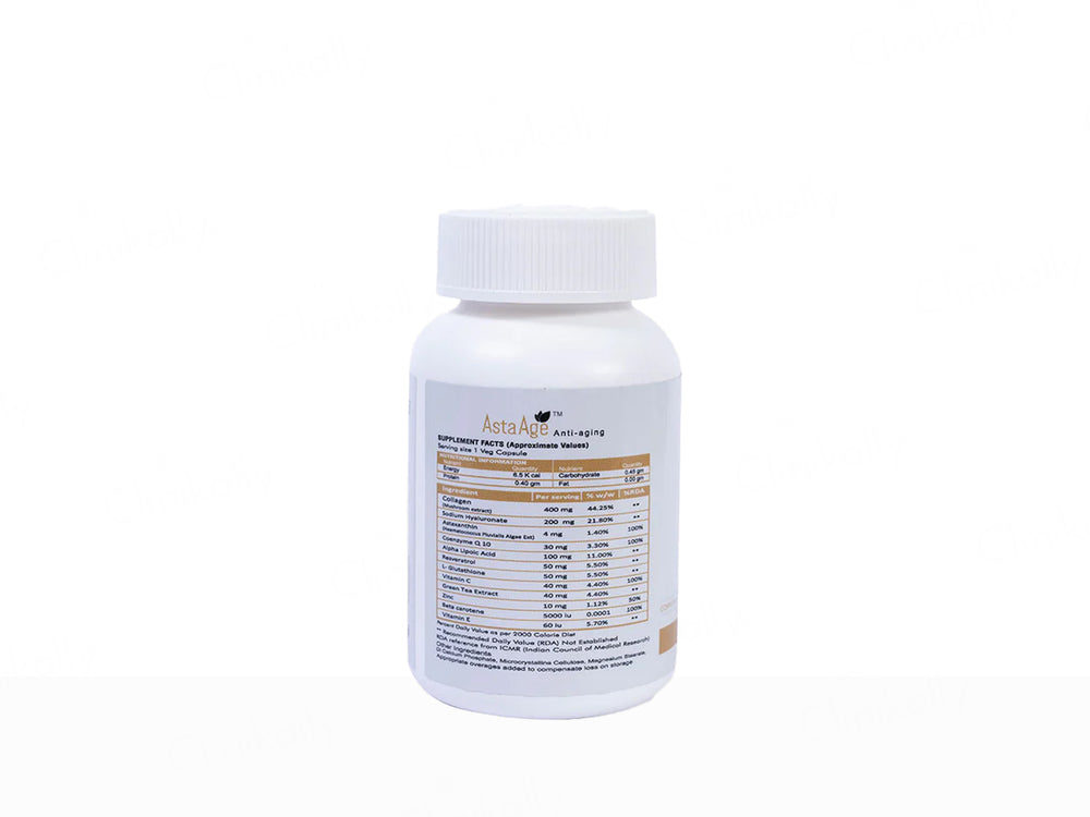 Asta Age Anti-Aging Dietary Supplement Veg Capsule