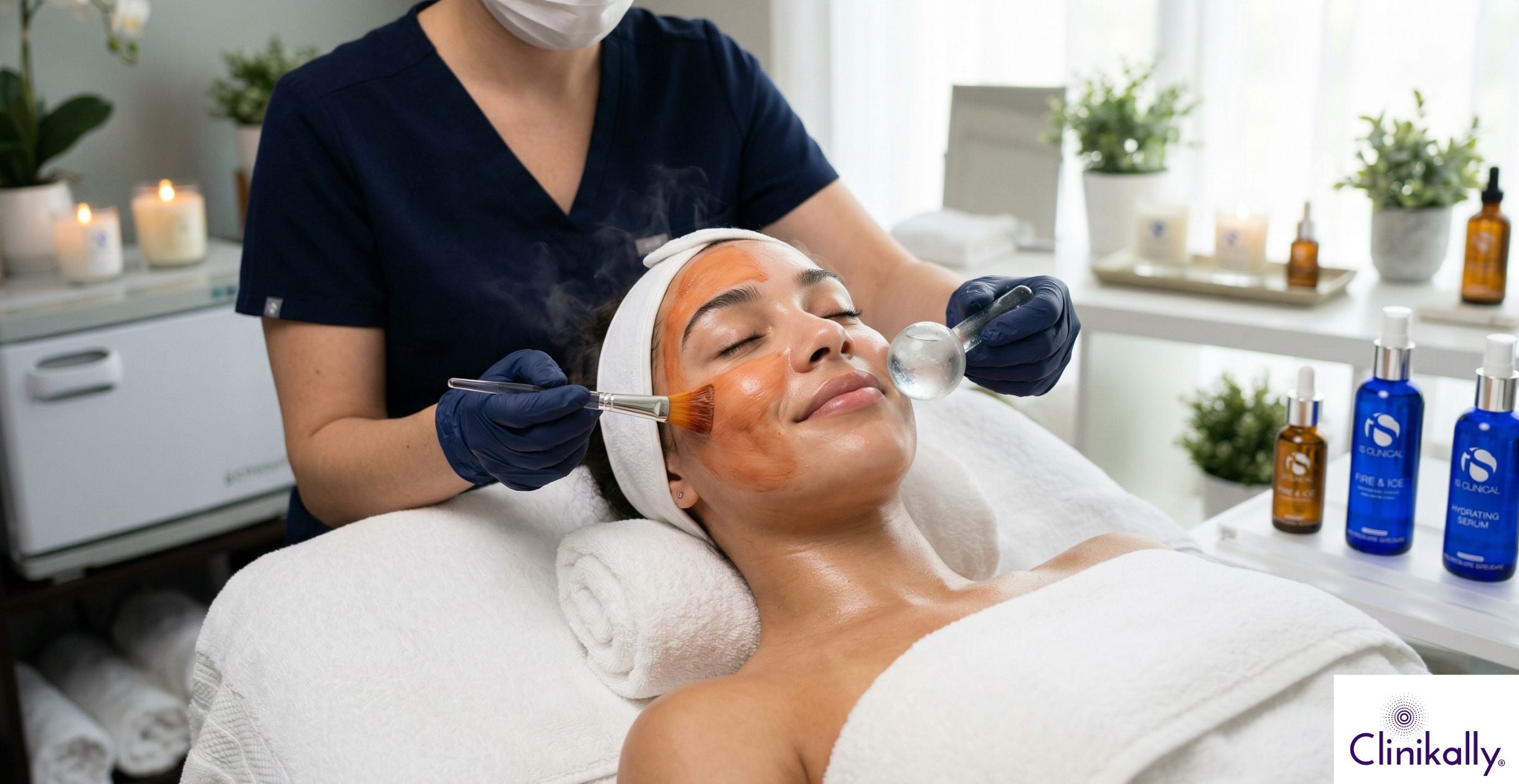 Fire and ice facial in spa treatment