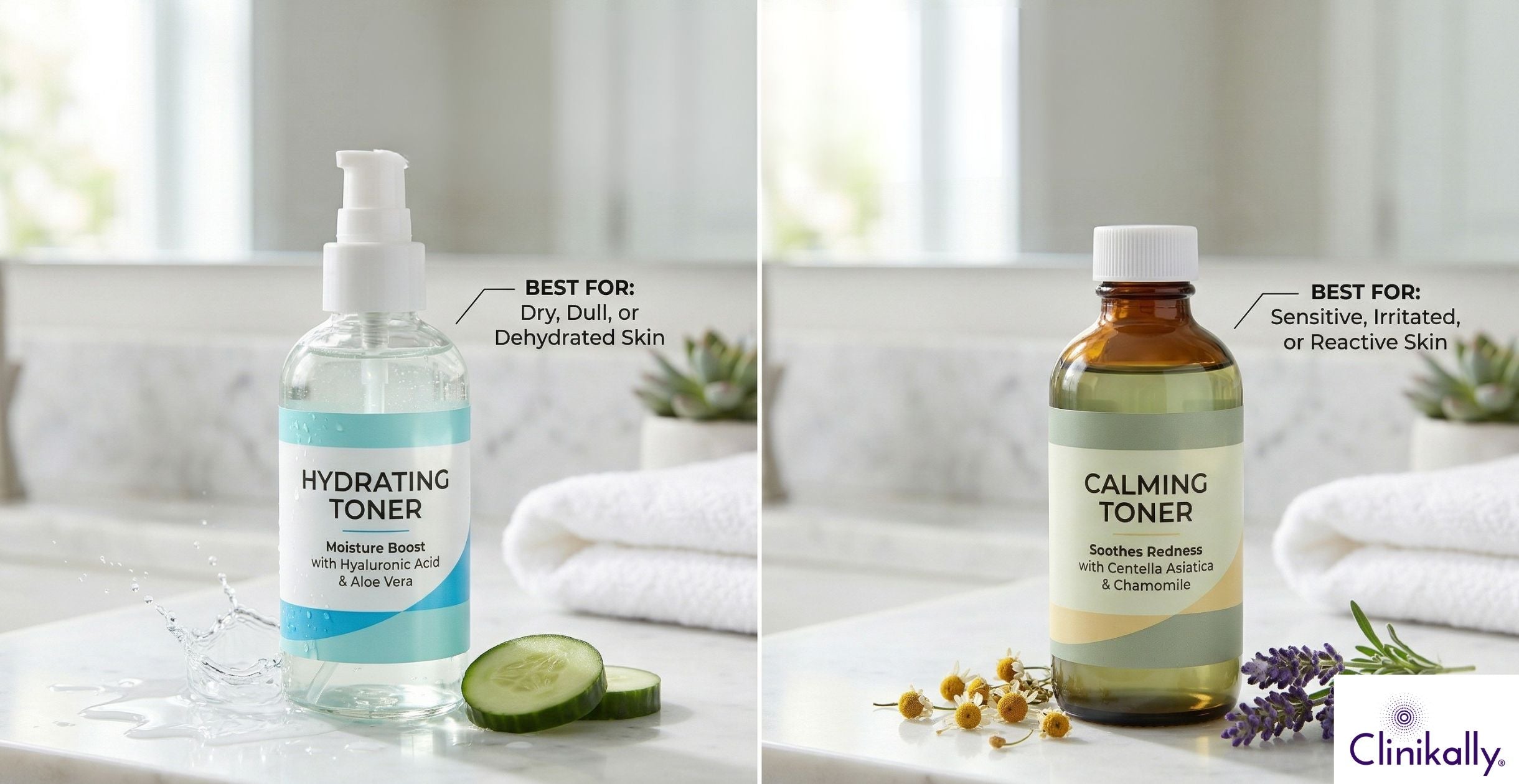 Hydrating vs Calming toner 