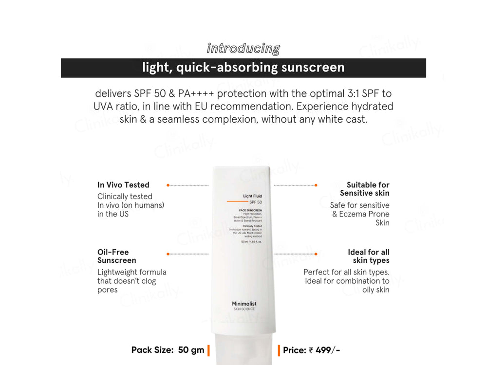 Minimalist Light Fluid Face Sunscreen SPF 50 PA++++