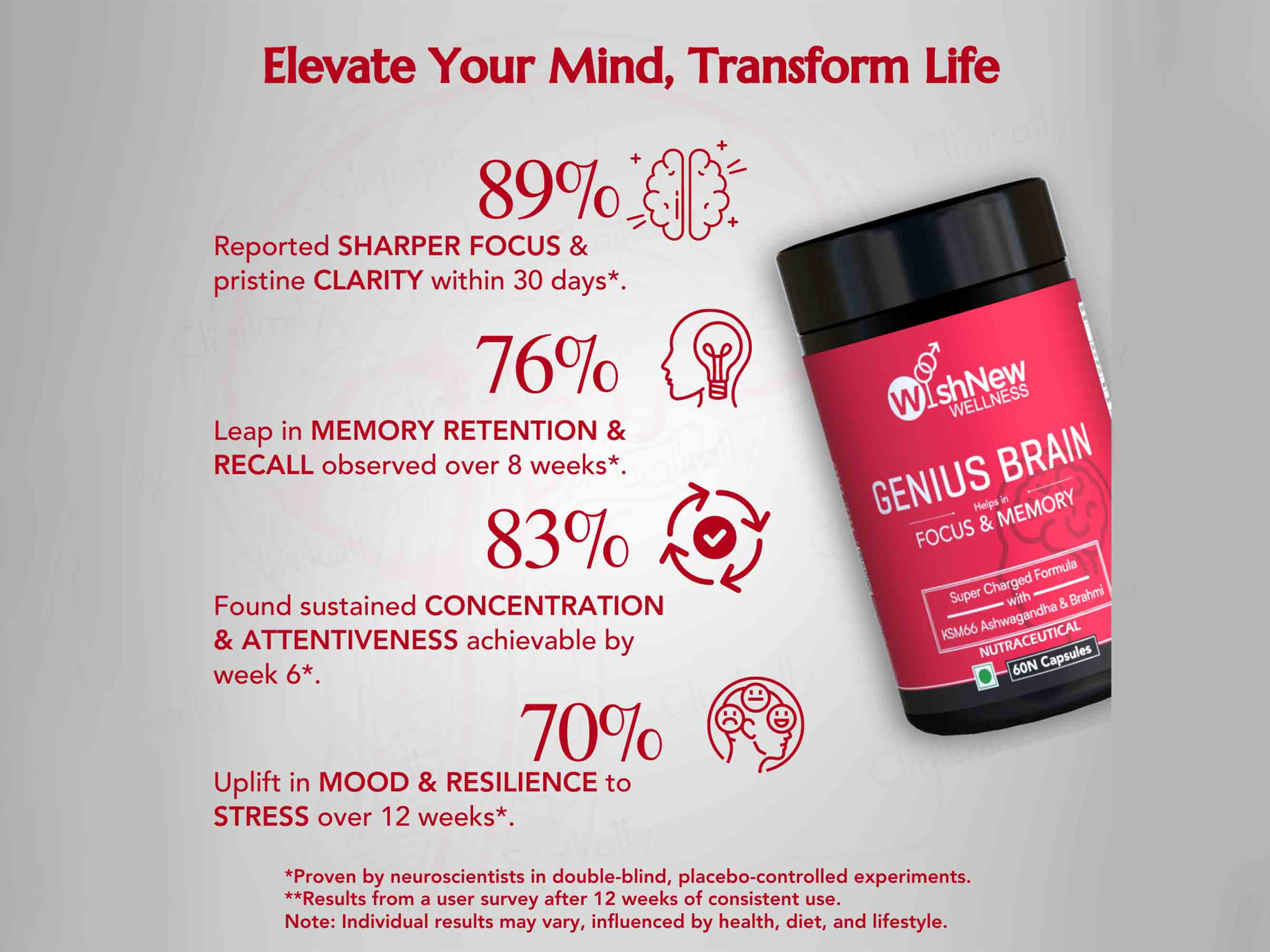 WishNew Wellness Genius Brain Focus & Memory Capsule