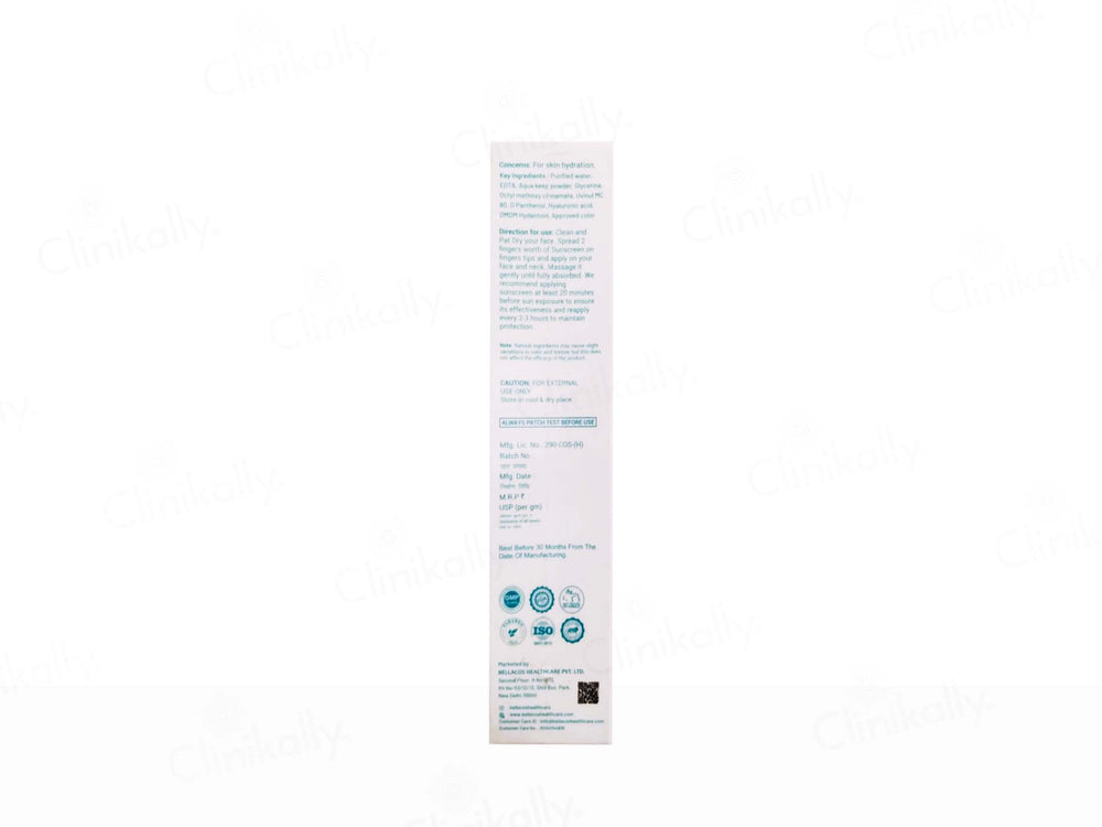 Bellacos Healthcare Bellarays Hyaluronic Aqua Sunscreen SPF 50 PA++++