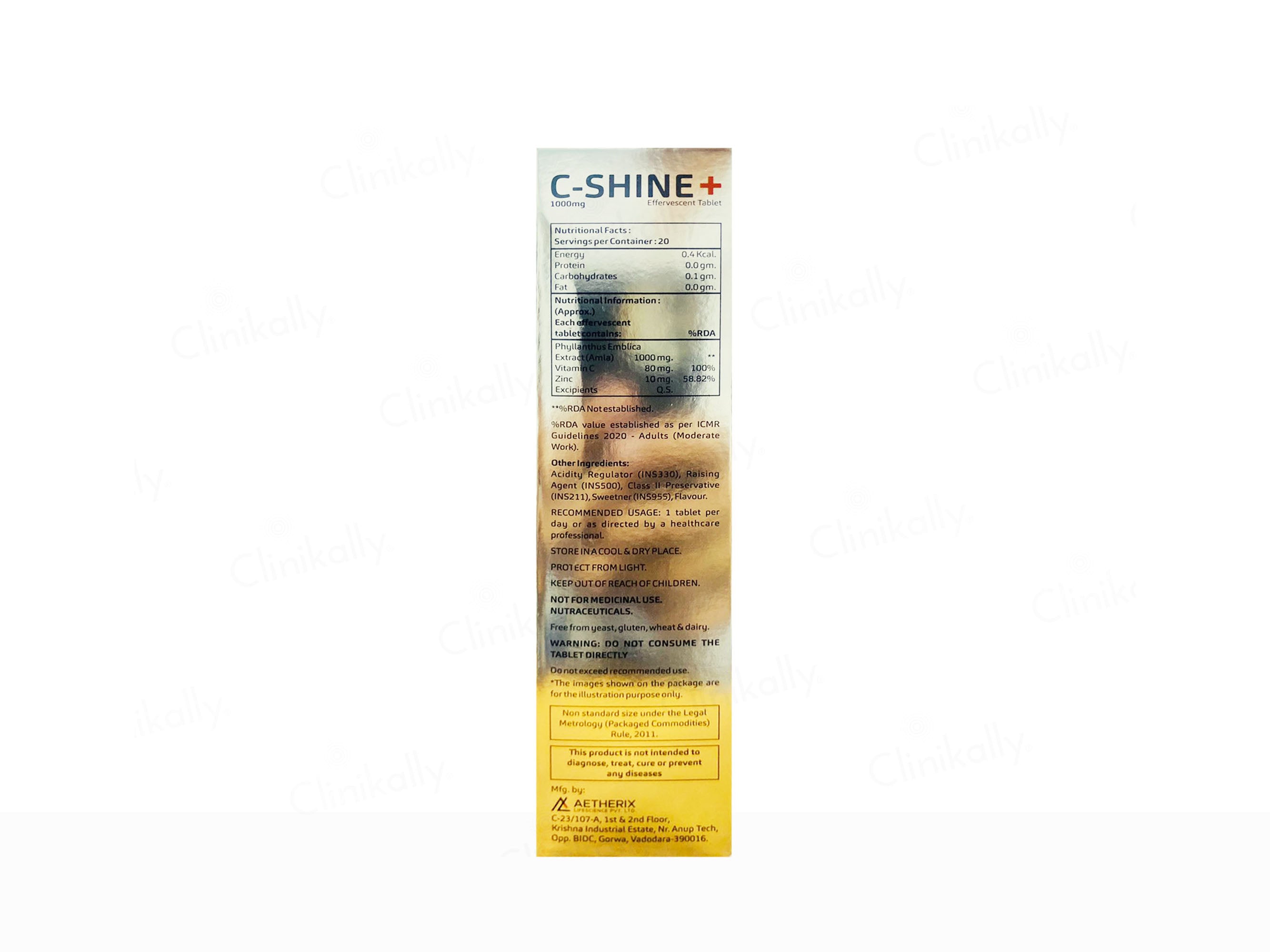 C-Shine+ 1000mg Effervescent Tablet - Orange Flavour