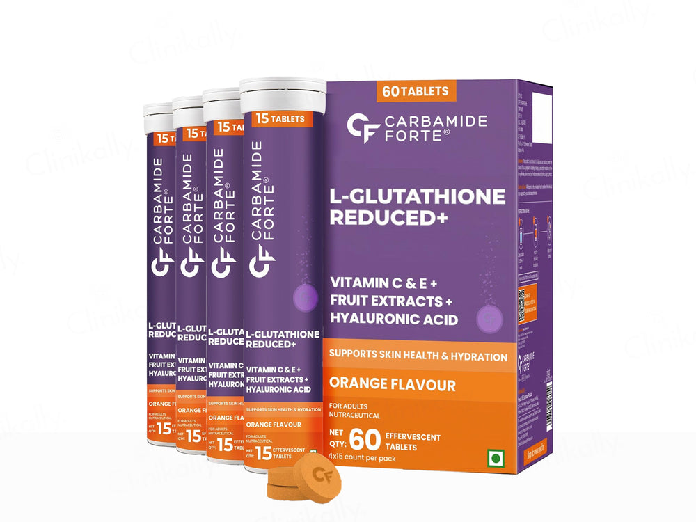 Carbamide Forte L-Glutathione Reduced + Hyaluronic Acid Effervescent Tablet - Orange Flavour