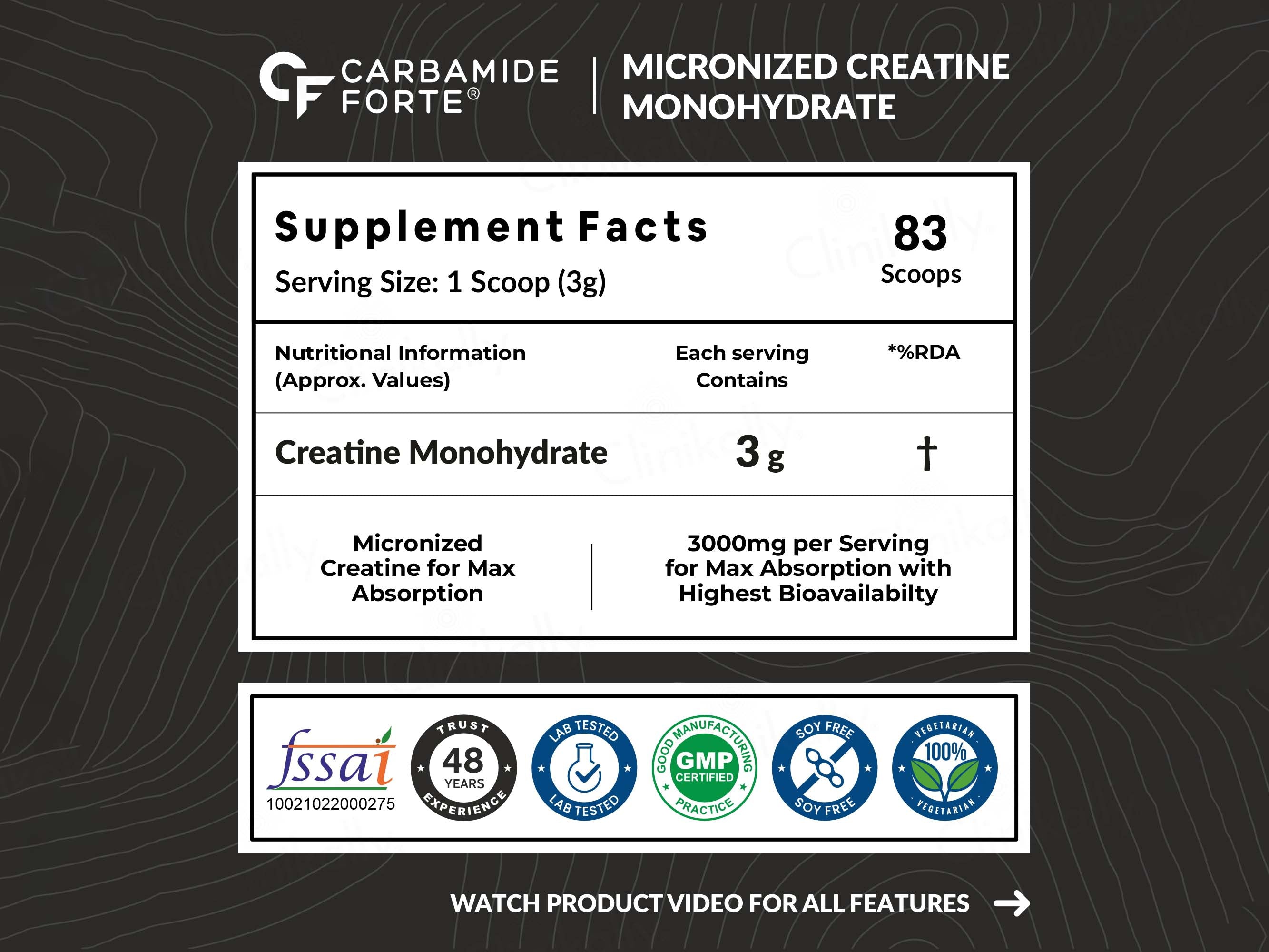 Carbamide Forte Micronised Creatine Monohydrate Powder