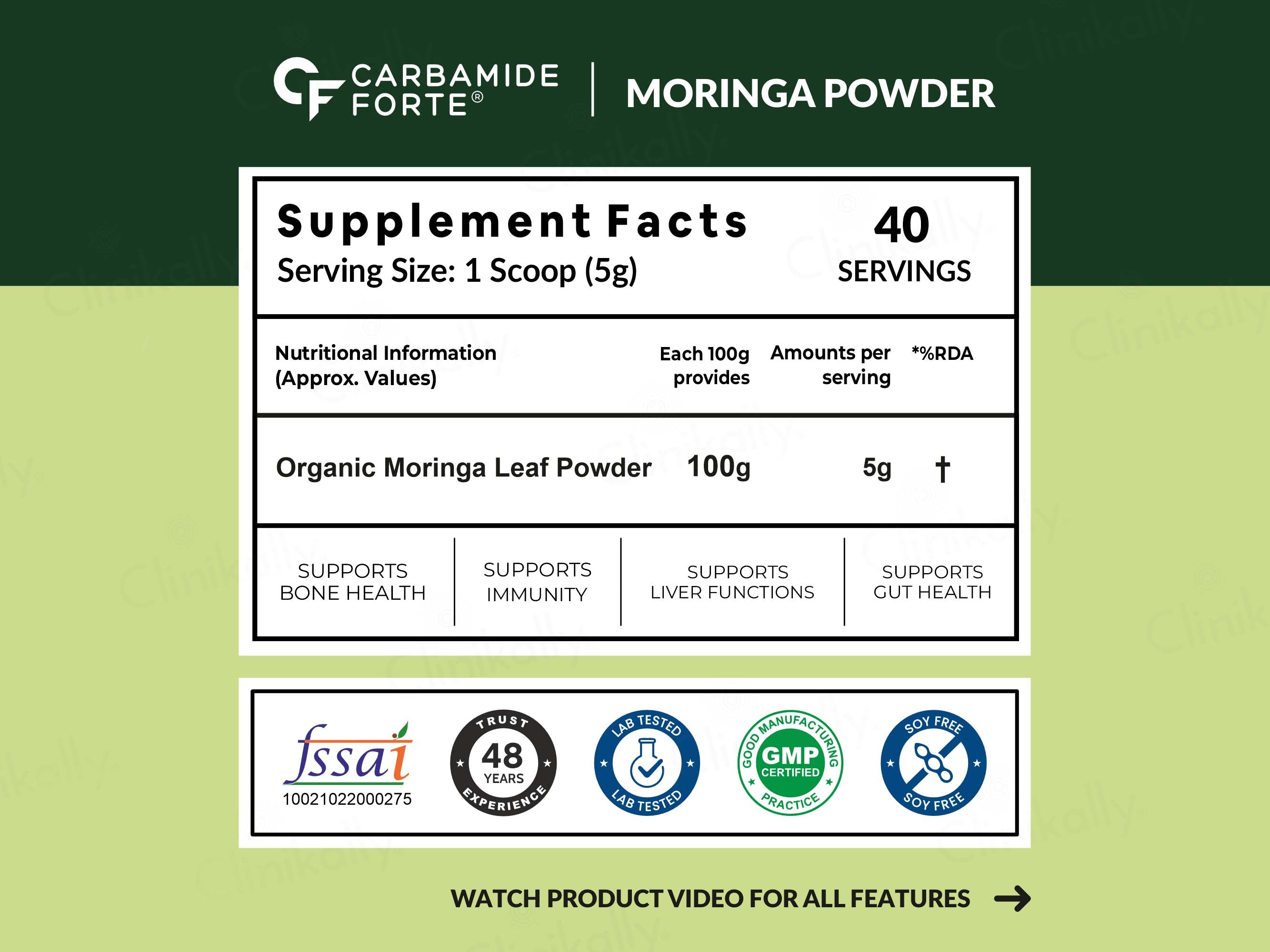 Carbamide Forte Organic Moringa Leaf Powder