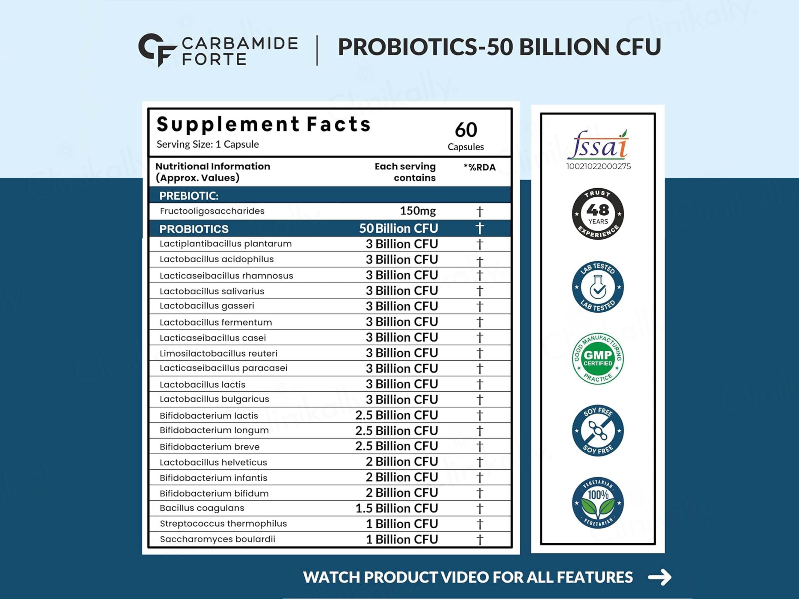 Carbamide Forte Probiotics 50 Billion CFU+ Capsule