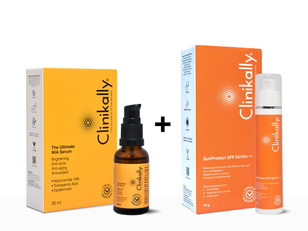 Clinikally The Ultimate NIA Serum + SunProtect Sunscreen SPF 50/PA+++ 