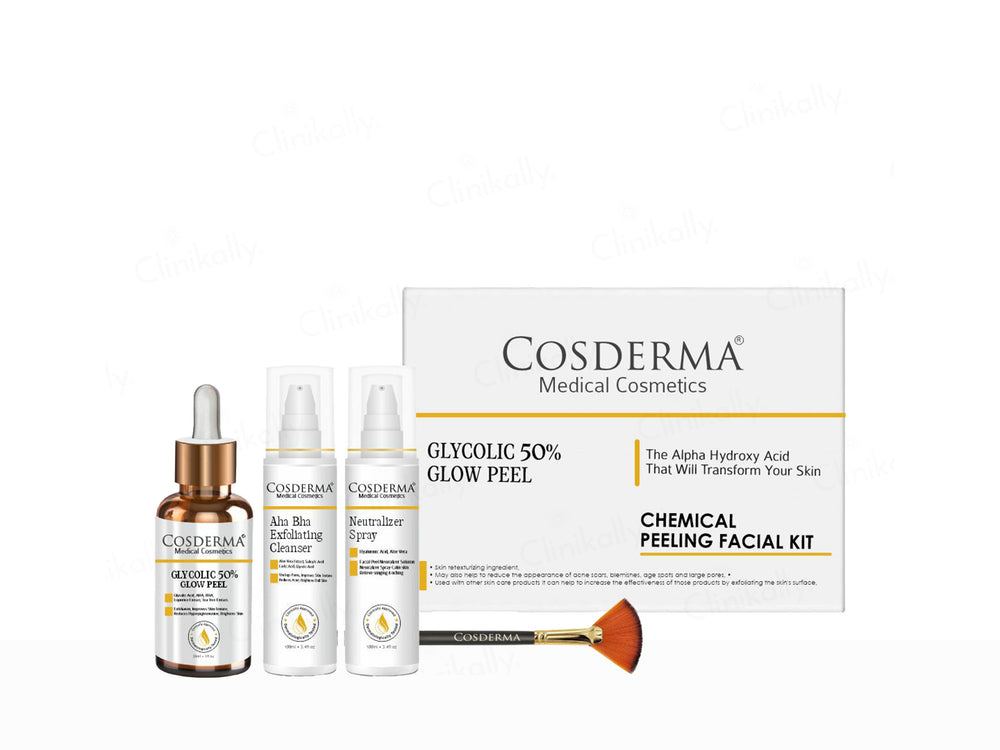 Cosderma Glycolic 50% Glow Peel Chemical Peeling Facial Kit
