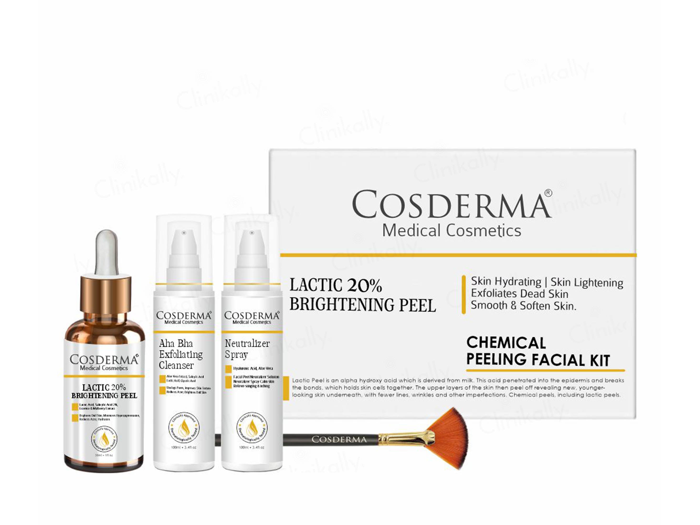 Buy Cosderma Lactic 20% Brightening Peel Chemical Peeling Facial Kit ...