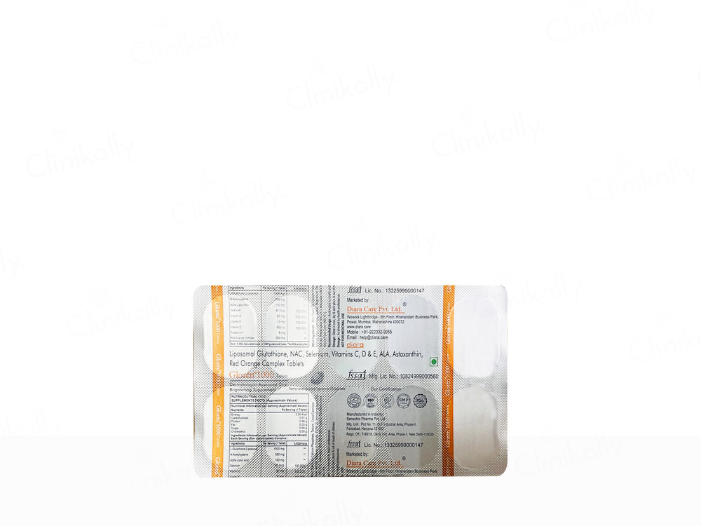 Diara Gloren 1000 Liposomal Glutathione Nutraceutical Tablet