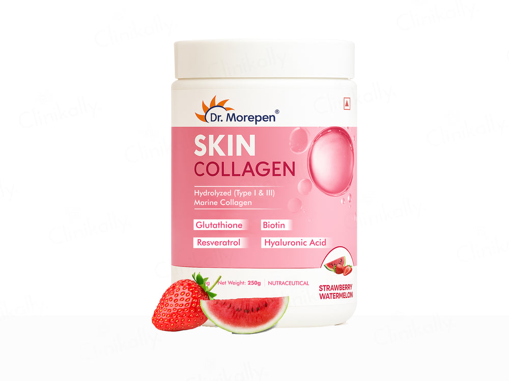 Dr. Morepen Hydrolyzed Type I & III Marine Skin Collagen Powder - Strawberry Watermelon Flavour