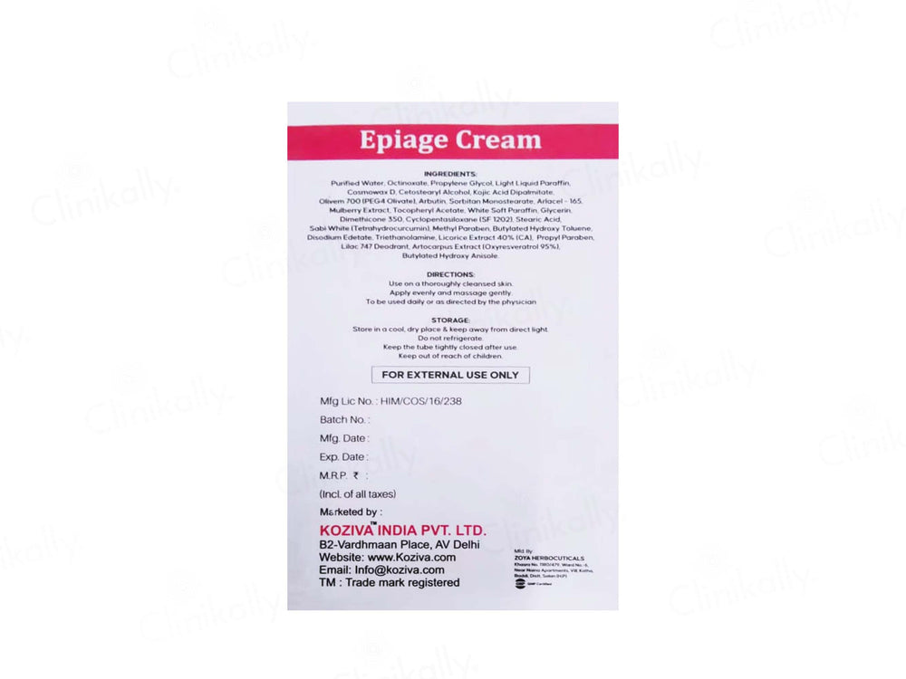 Epiage Depigmenting & Skin Lightening Cream