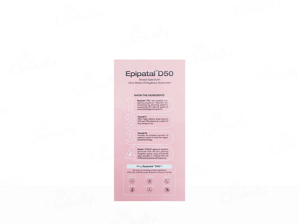 Epipatal D50 Broad Spectrum Ultra Matte Anhydrous Sunscreen