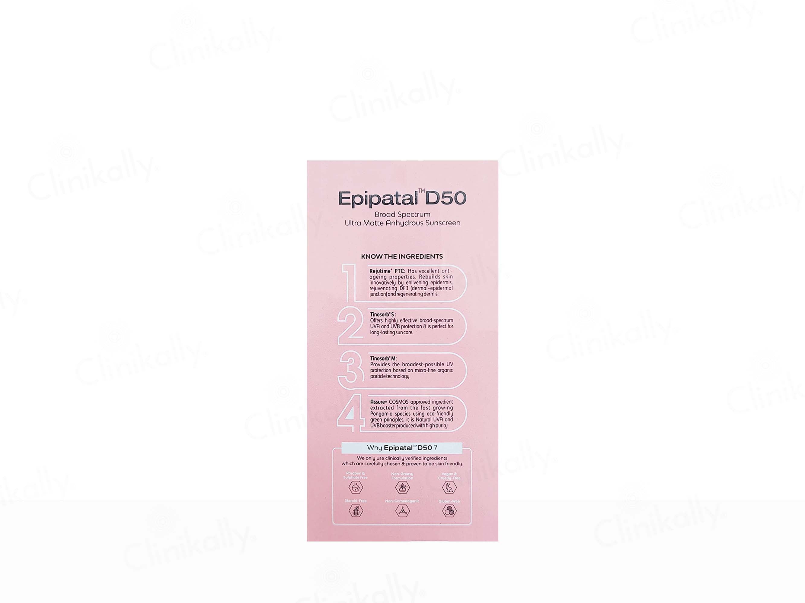 Epipatal D50 Broad Spectrum Ultra Matte Anhydrous Sunscreen