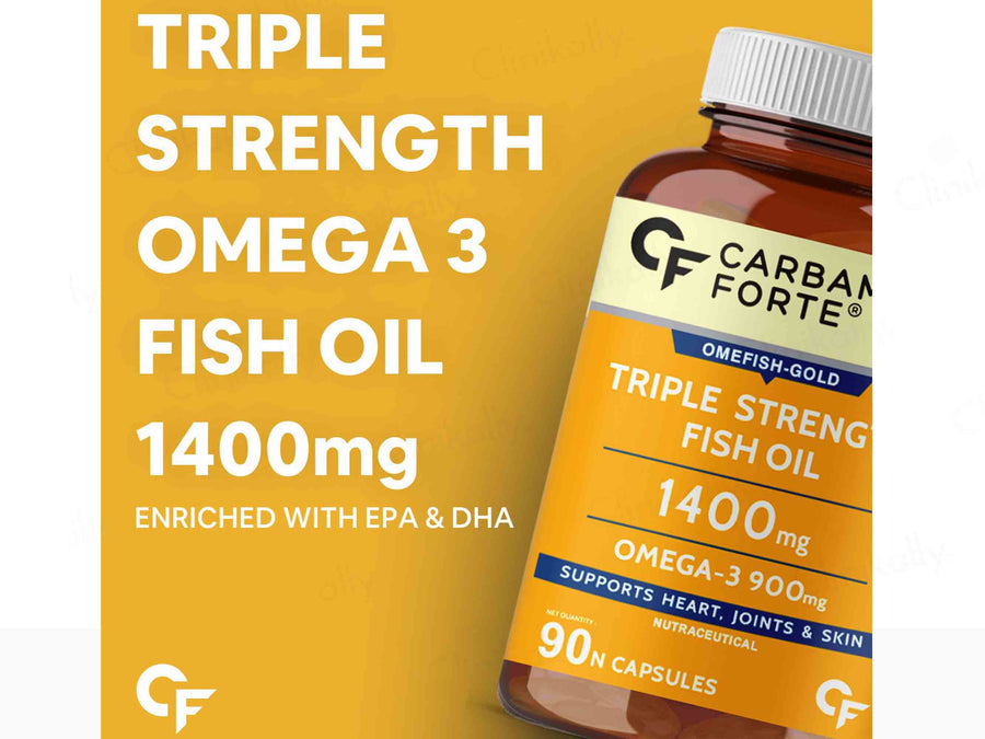 Buy Carbamide Forte Triple Strength Fish Oil 1400mg + Omega 3 Capsule ...