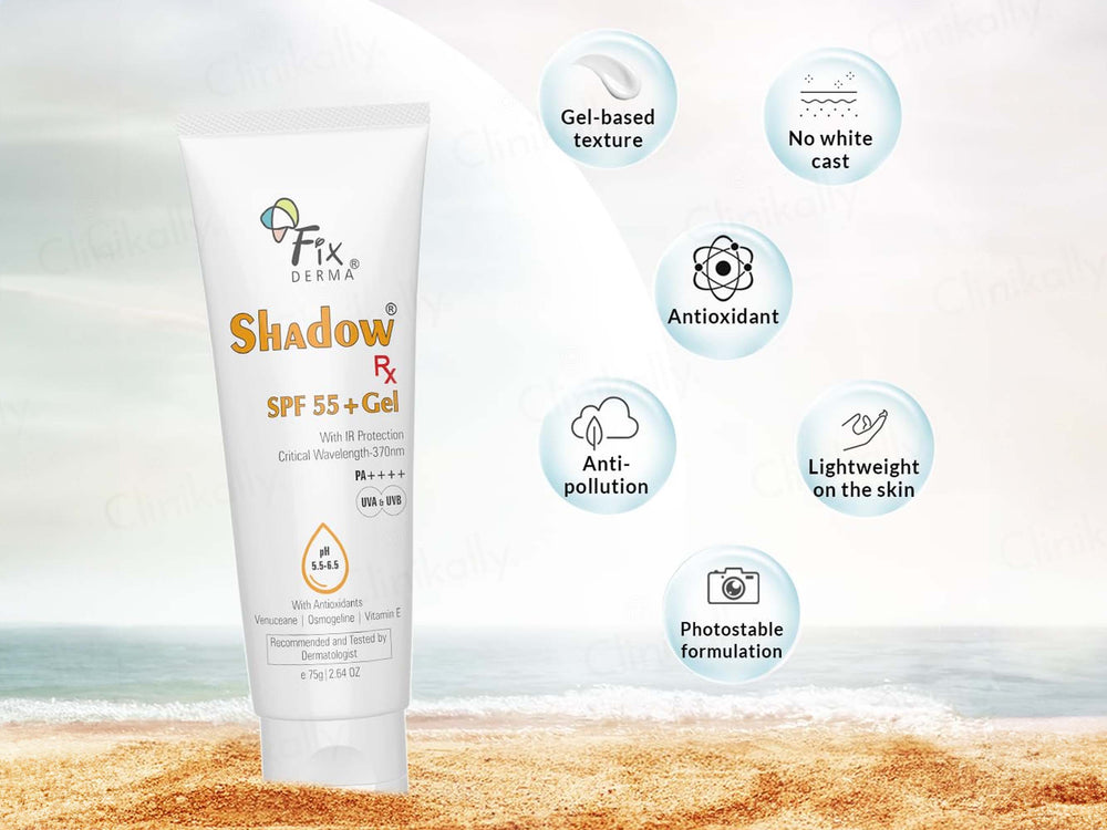 Fixderma Shadow Rx Sunscreen Gel SPF 55+ PA++++