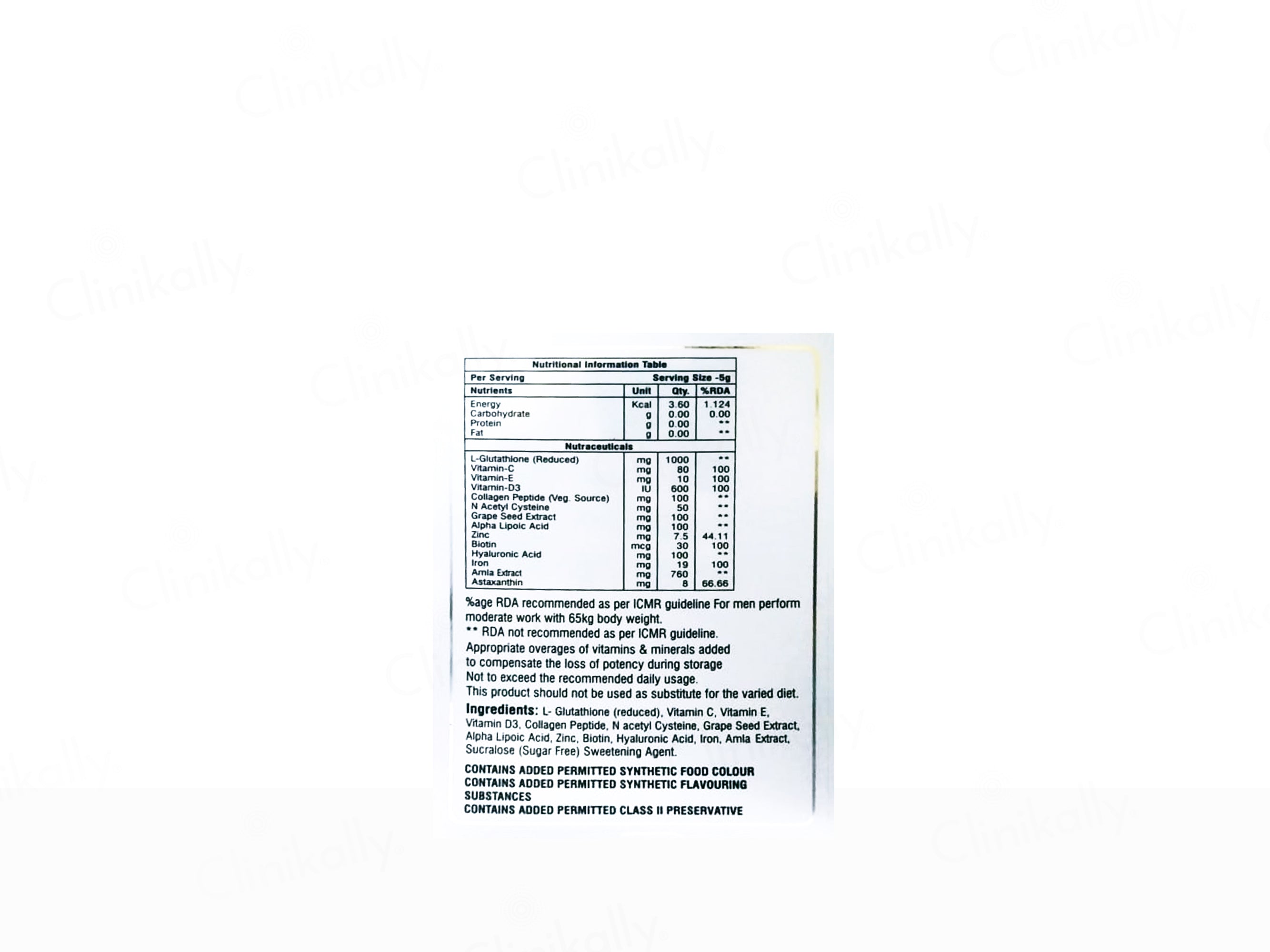 Fixglow Ultimate Skin Brightness Nutraceutical Sugar Free Sachet