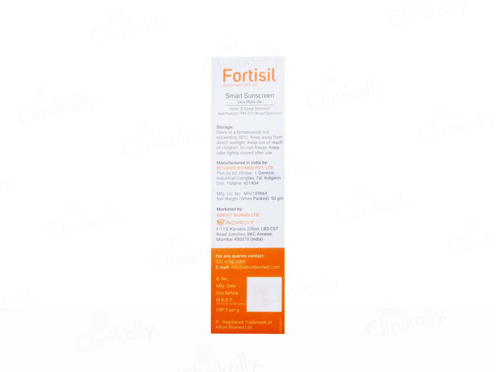 Fortisil Smart Sunscreen Ultra Matte Gel SPF 50 PA+++