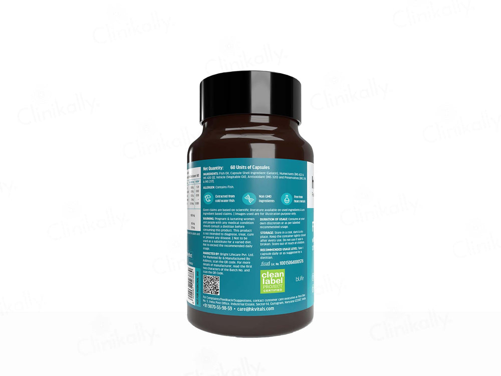 HK Vitals Fish Oil 1000mg with 180mg EPA and 120mg DHA Capsule