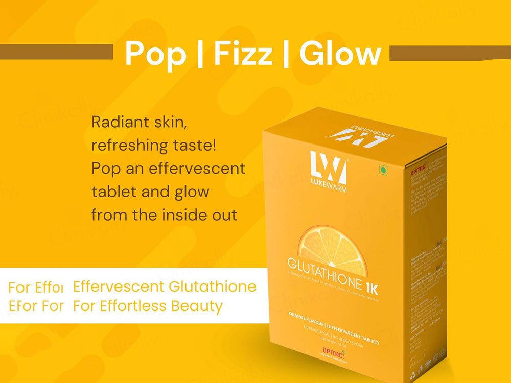Lukewarm Glutathione 1K Nutraceutical Effervescent Tablet