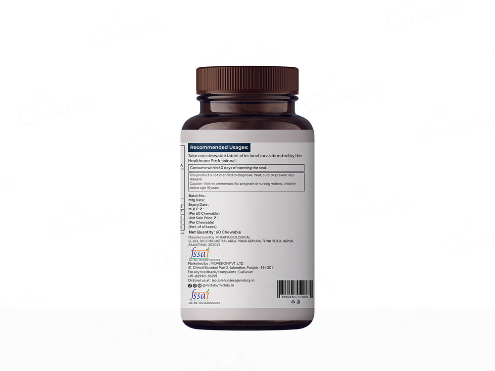 Miduty Methyl B-12 & Folate Chewable Tablet