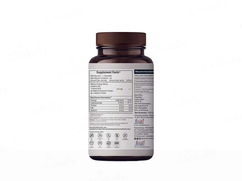 Miduty Methyl B-12 & Folate Chewable Tablet