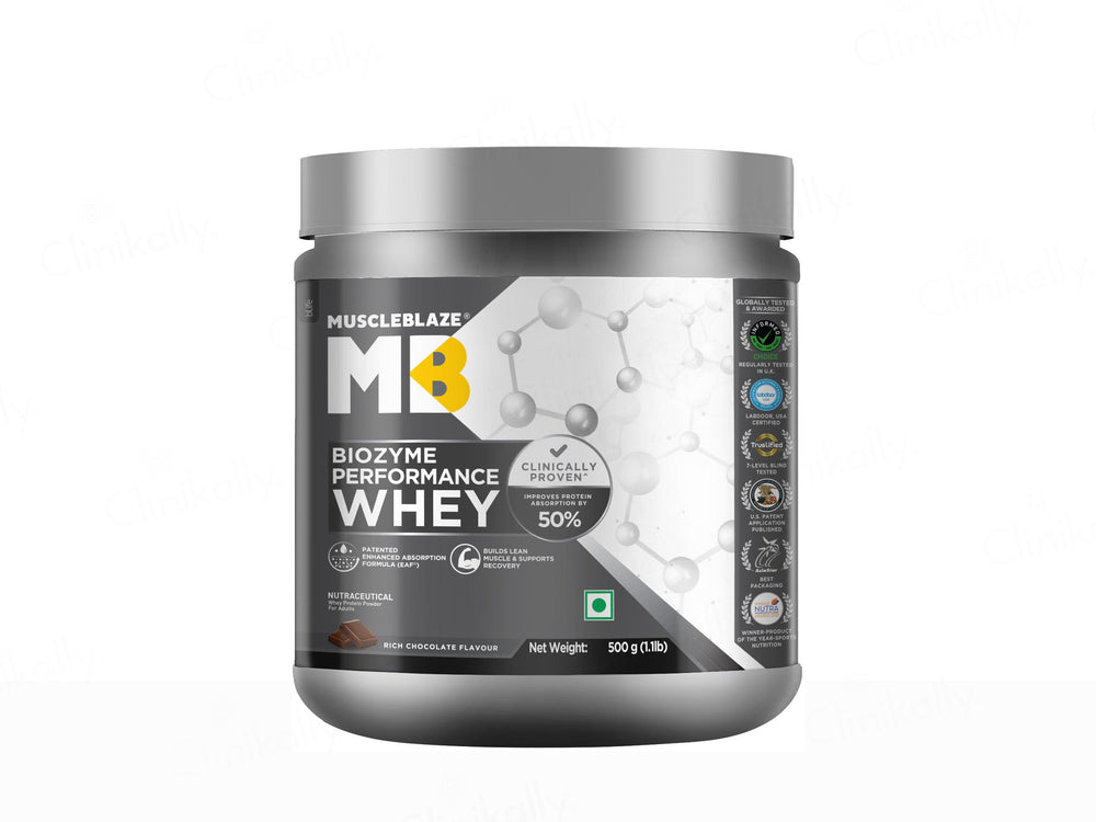 MuscleBlaze Biozyme Performance Whey Nutraceutical Powder - Rich Chocolate Flavour