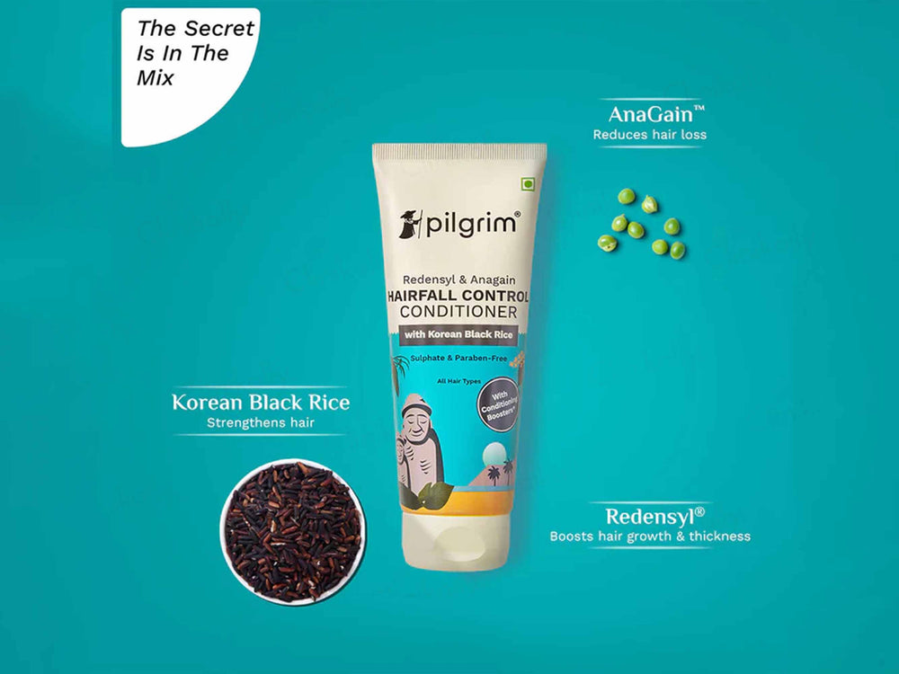 Pilgrim Redensyl & Anagain Hairfall Control Conditioner With Korean Black Rice