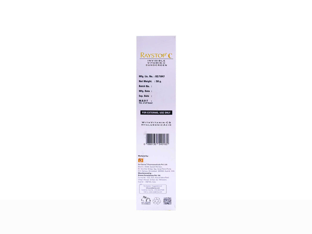 Raystop C Invisible Vitamin-C Sunscreen SPF 50 PA+++