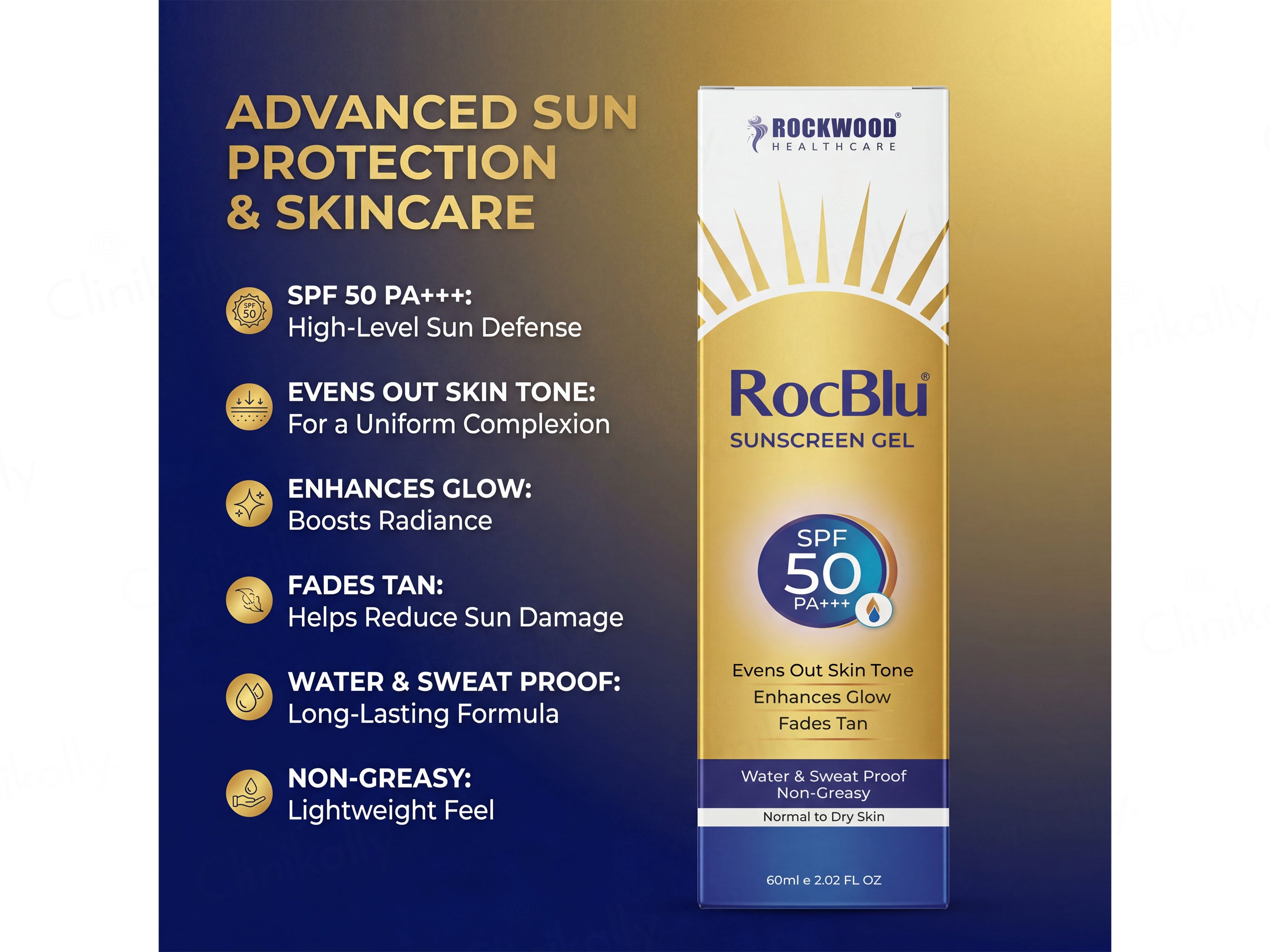 Rocblu Sunscreen Gel SPF 50 PA+++