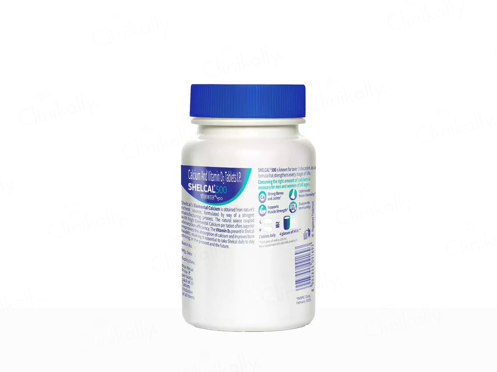 Shelcal 500 Calcium & Vitamin D3 Bone & Muscle Health Tablet