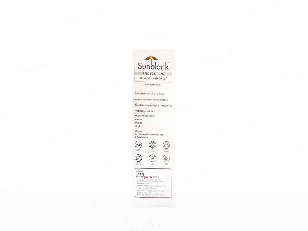 Sunblank Matte Finish Sunscreen Gel SPF 50+ PA+++