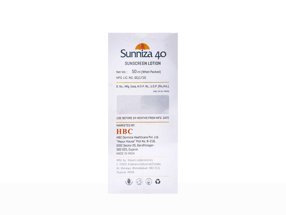 Sunniza Sunscreen Lotion SPF 40+