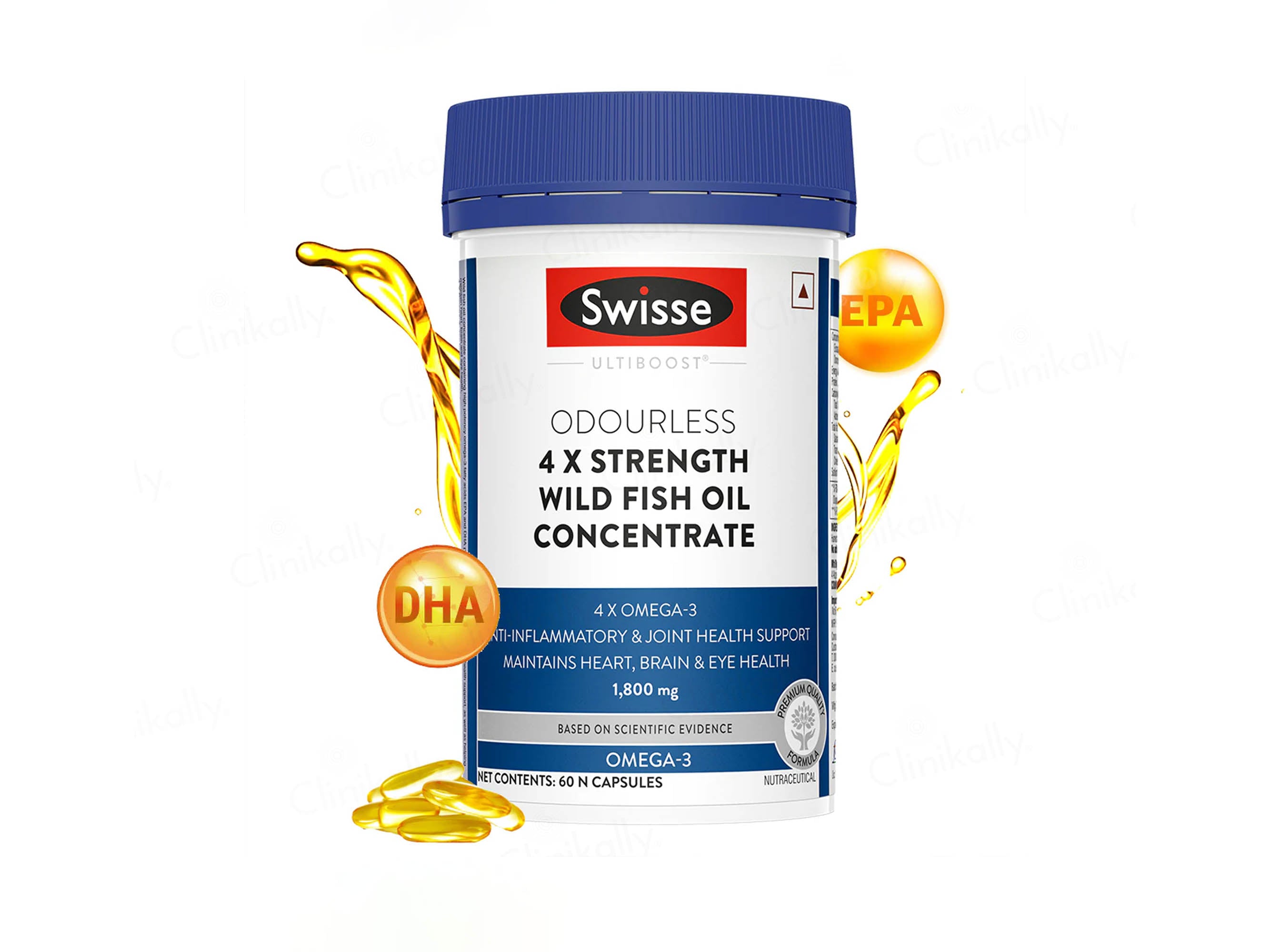 Swisse Ultiboost Odourless 4X Strength Omega-3 1800mg Wild Fish Oil Capsule