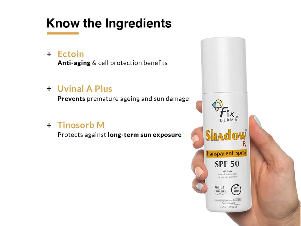 Fixderma Shadow Rx Transparent Spray Sunscreen SPF 50 PA+++