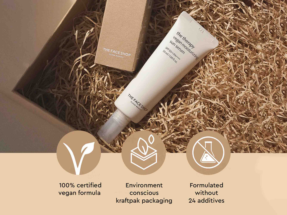 The Face Shop The Therapy Vegan Moisturizing Sun Serum with SPF 50+ PA++++