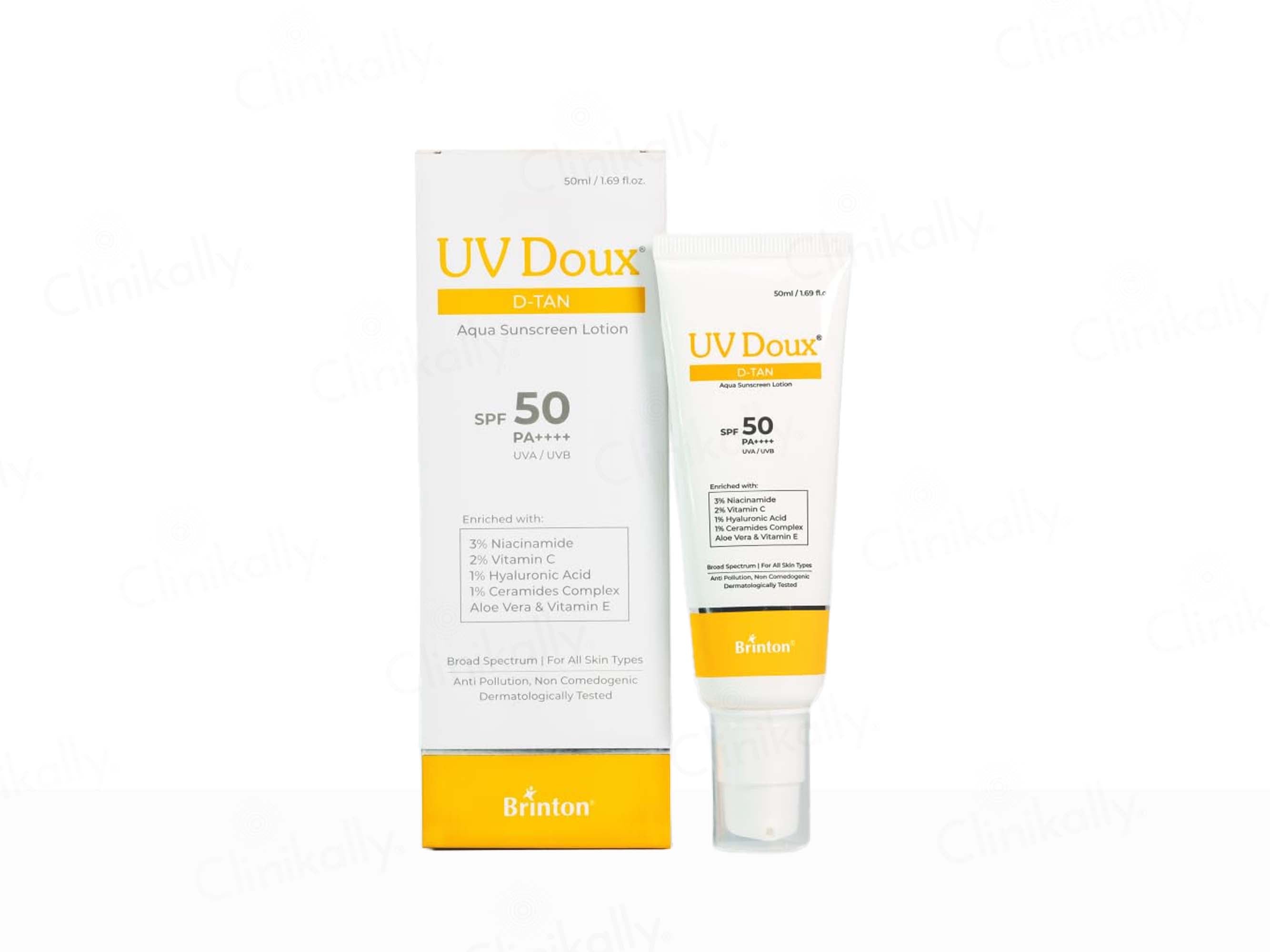 UV Doux D-Tan Aqua Sunscreen Lotion SPF 50 PA++++