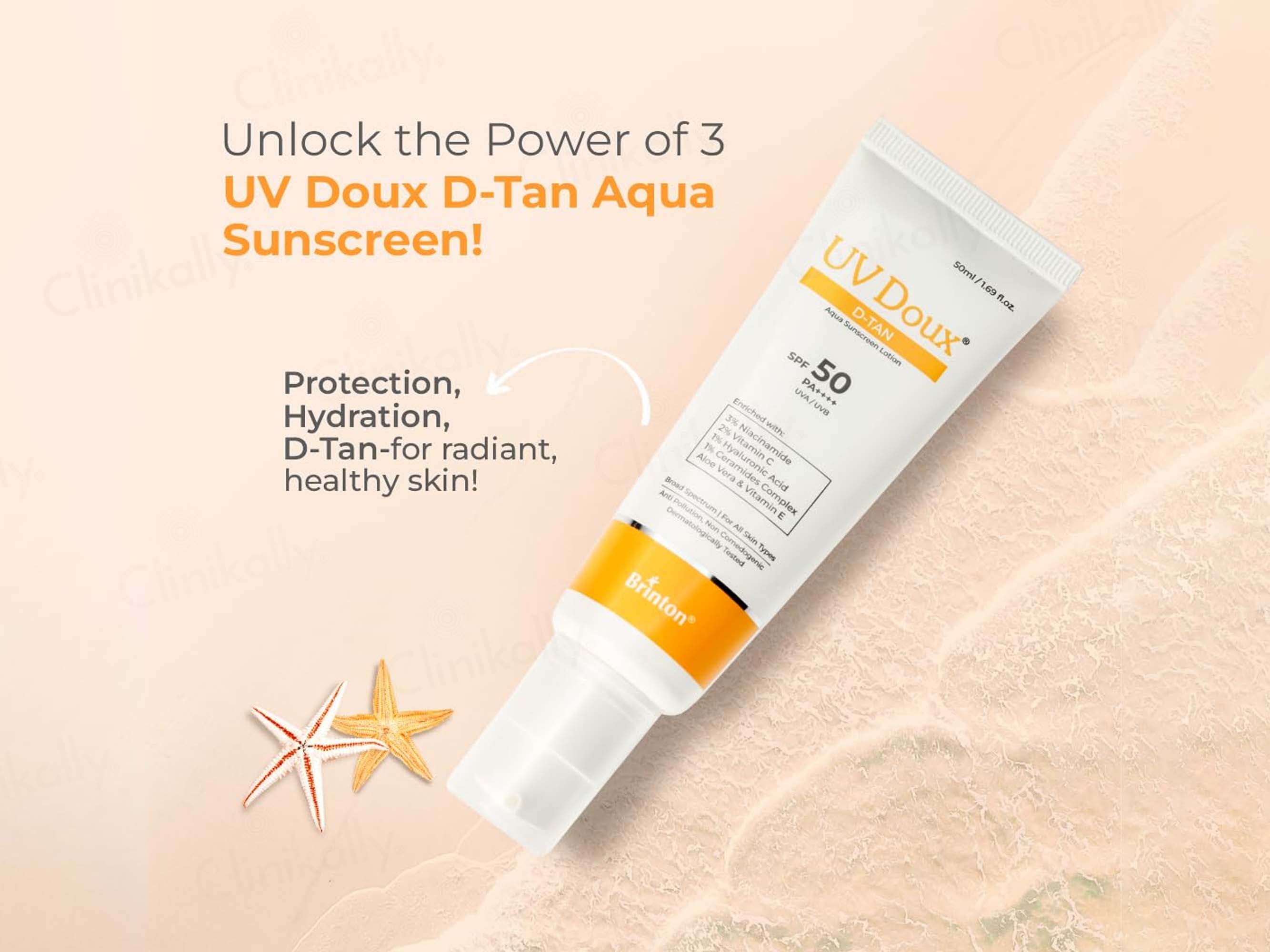 UV Doux D-Tan Aqua Sunscreen Lotion SPF 50 PA++++