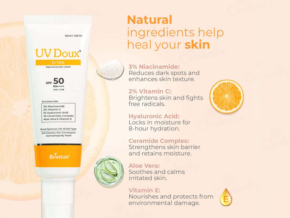 UV Doux D-Tan Aqua Sunscreen Lotion SPF 50 PA++++