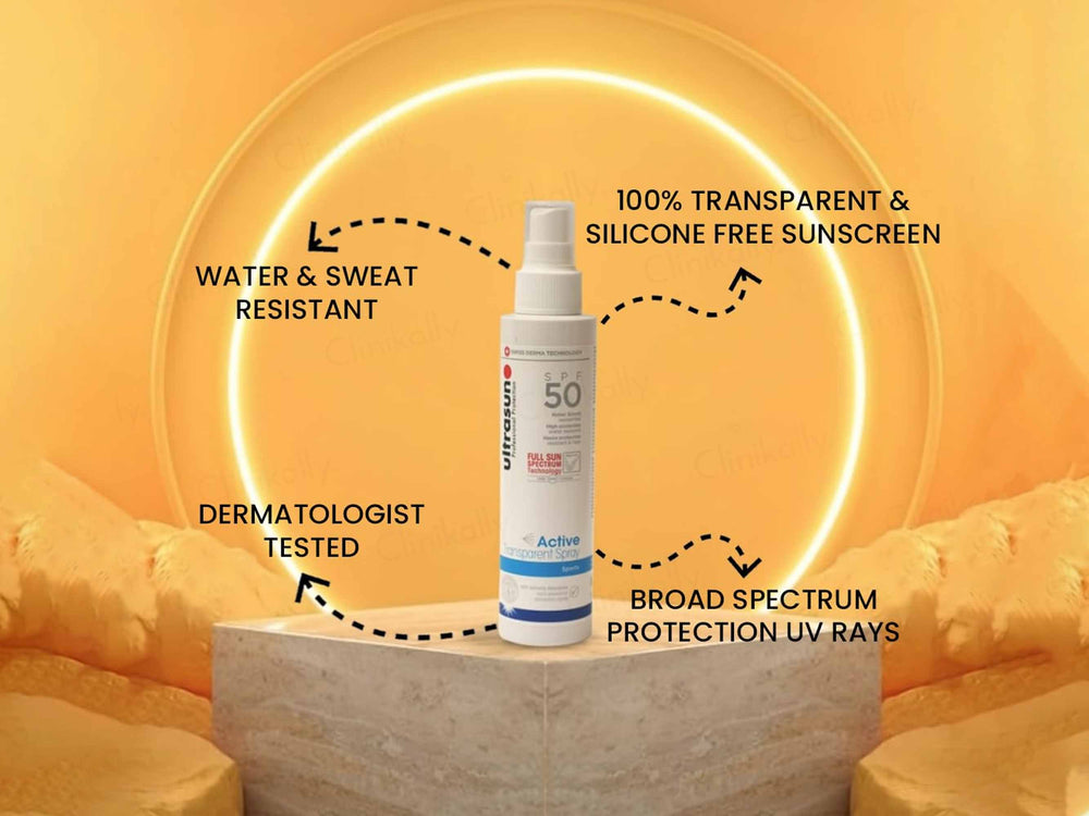 Ultrasun Active Transparent Sports Spray Sunscreen SPF 50 PA++++