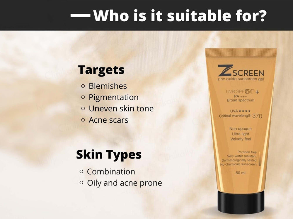 Z Screen Zinc Oxide Sunscreen Gel SPF 50+ PA+++